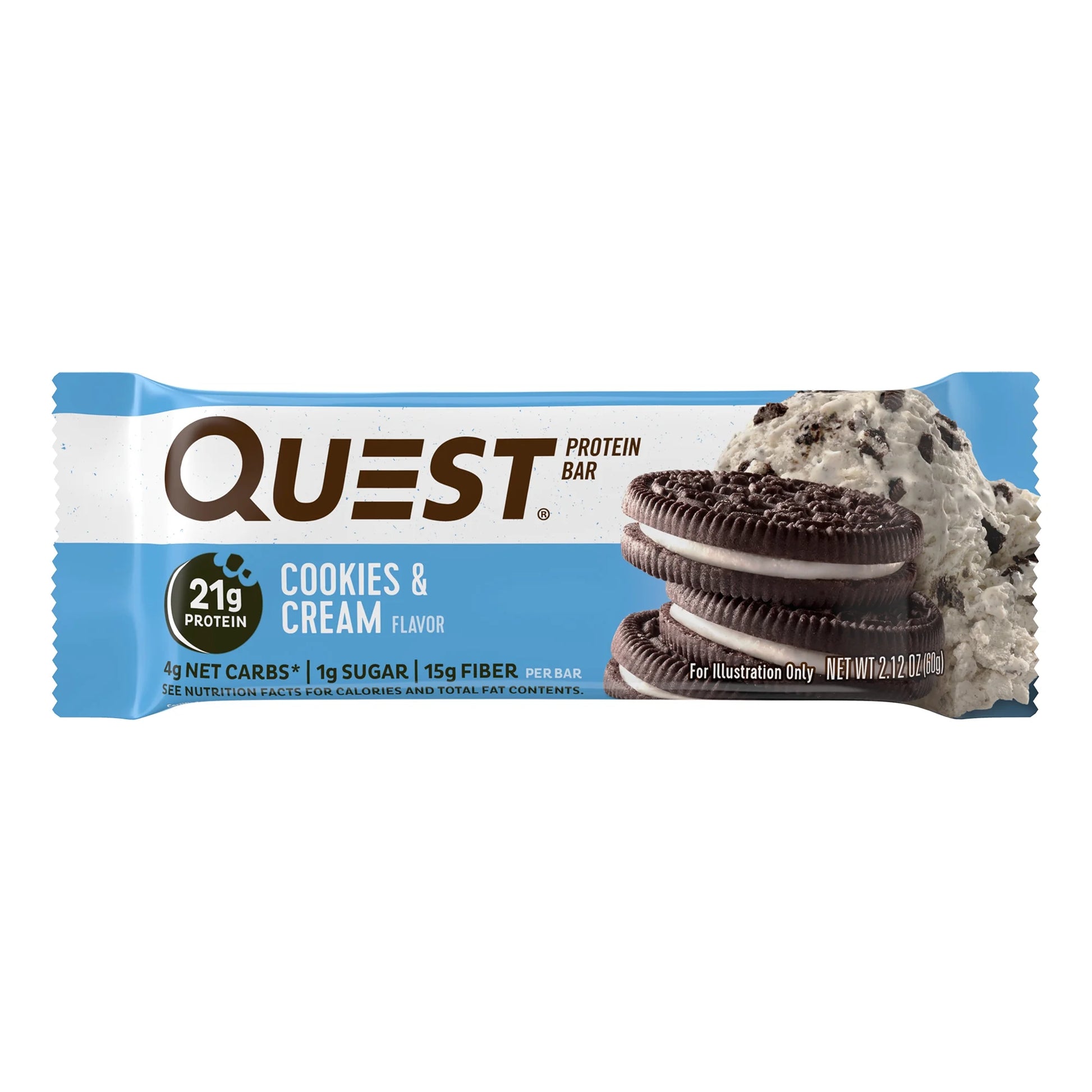 Indulge in Deliciousness: Quest Cookies & Cream Protein Bars - 21g Protein, 12 Count