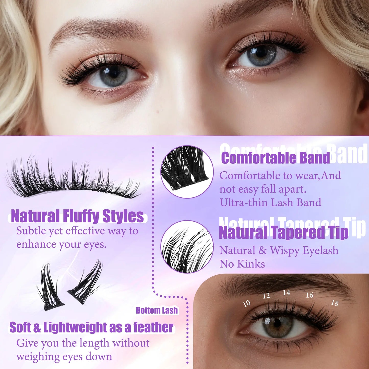 Elevate Your Look with Our DIY Bottom Lash Cluster Kit for a Soft Glam Finish - Perfect for Everyday Wear and Halloween Makeup!