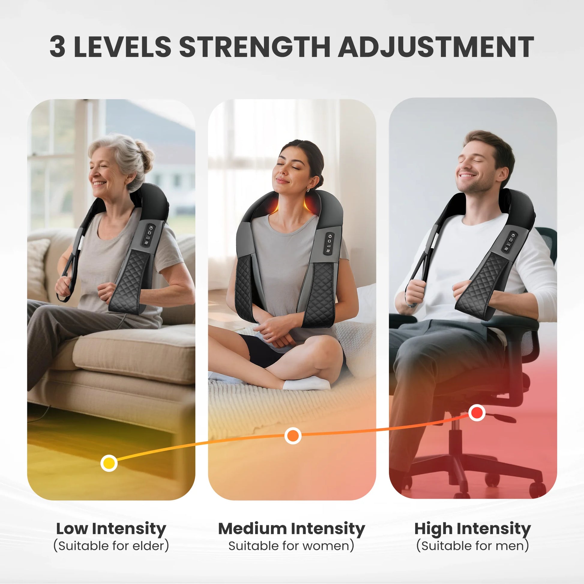 Revitalize Your Relaxation: Cordless Neck & Back Massager with Heat - 4D Shiatsu Relief for Ultimate Comfort, Perfect Gift for Parents!