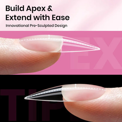 Transform Your Nails with the Beetles Tipex Lite Instant Apex Nail Tips Kit – 192 Full Cover Clear Nails, Mini UV Lamp, and All Essentials Included!