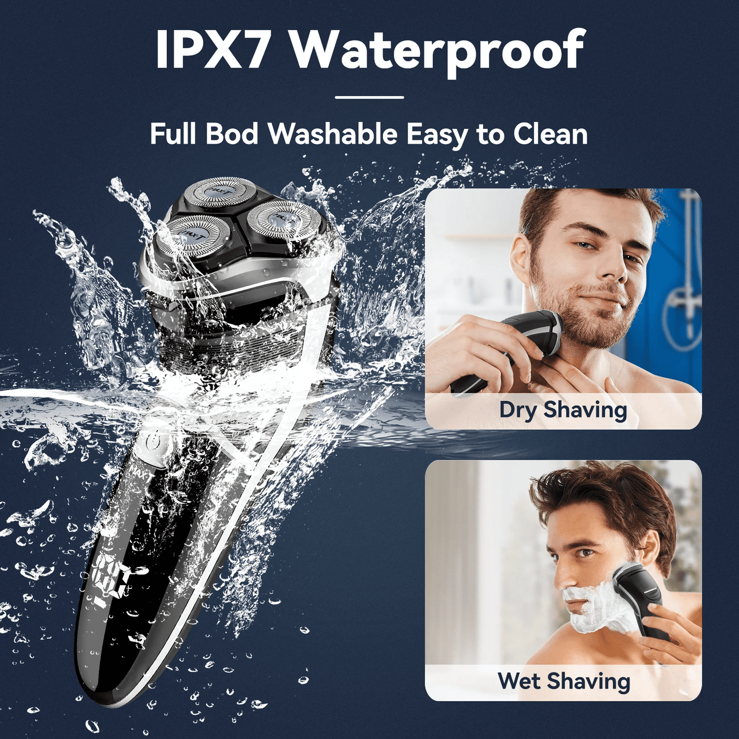 Revolutionary Electric Razor for Men - Fast USB-C Charging, Waterproof Design, Pop-Up Beard Trimmer, and 3D Floating Head for Ultimate Grooming Experience