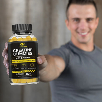 Boost Your Performance with Effective Nutra's Creatine Gummies - Natural Lemon Flavor for Energy & Strength (90 Count)