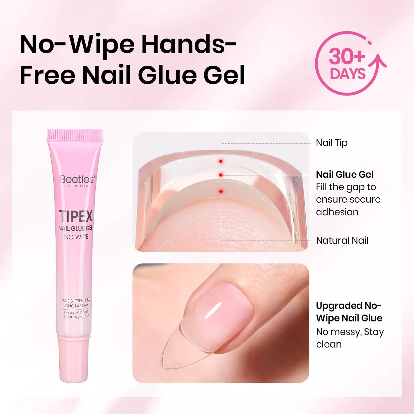 Transform Your Nails with the Beetles Tipex Lite Instant Apex Nail Tips Kit – 192 Full Cover Clear Nails, Mini UV Lamp, and All Essentials Included!