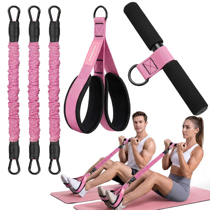 Elevate Your Workout with the MANUEKLEAR Upgraded Multifunctional 3-Tube Pedal Resistance Bands - Adjustable Tension Ropes for Total Body Training at Home
