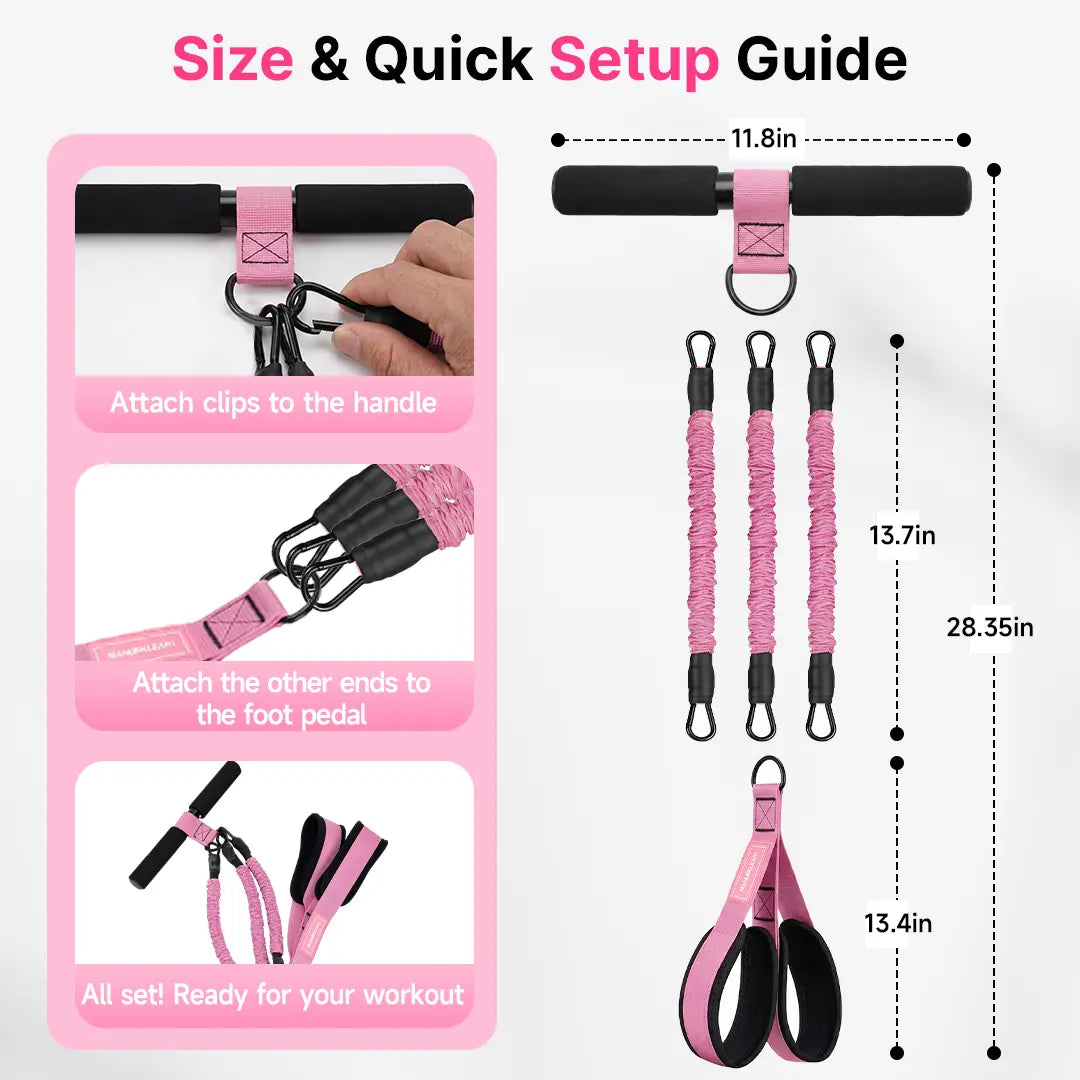 Elevate Your Workout with the MANUEKLEAR Upgraded Multifunctional 3-Tube Pedal Resistance Bands - Adjustable Tension Ropes for Total Body Training at Home