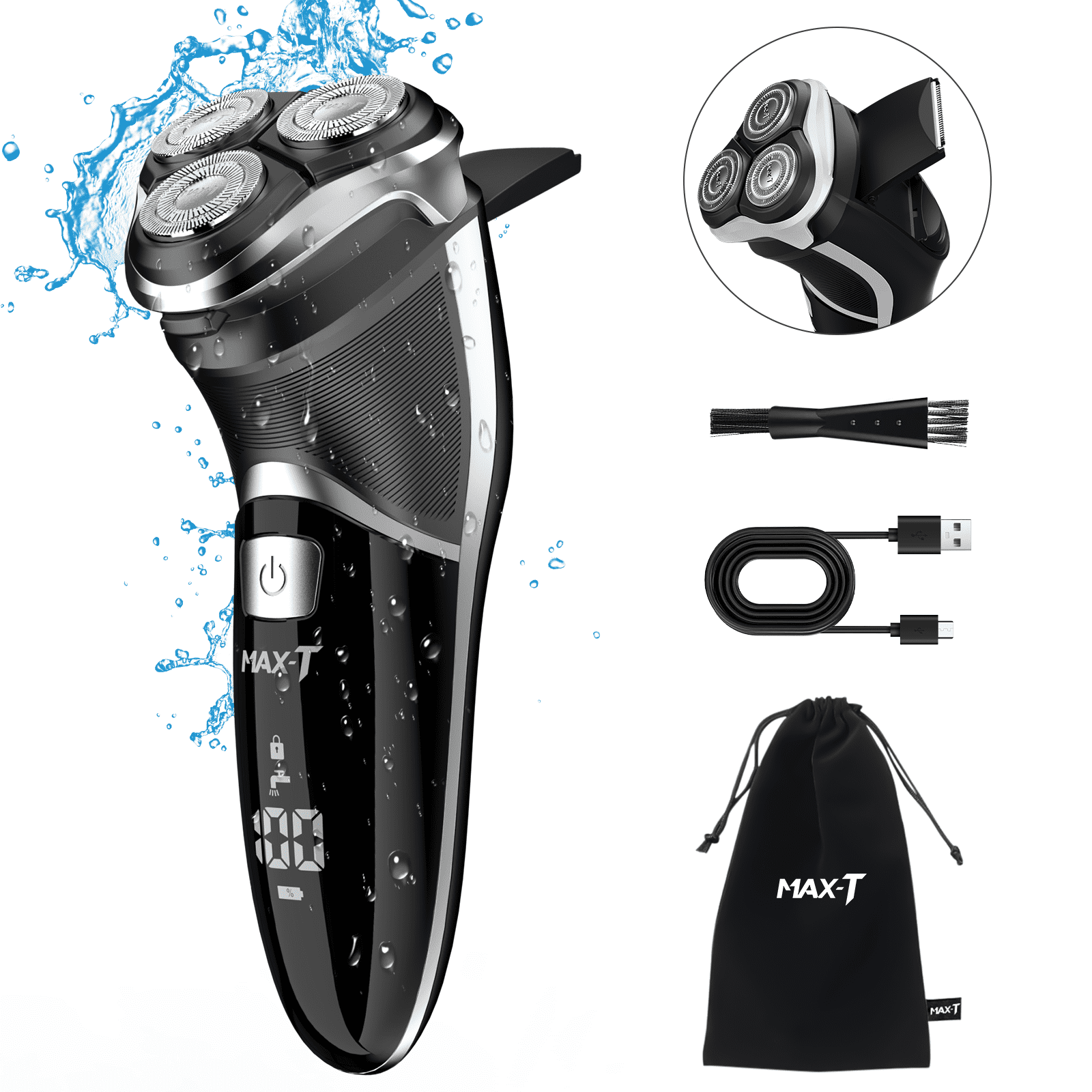 Revolutionary Electric Razor for Men - Fast USB-C Charging, Waterproof Design, Pop-Up Beard Trimmer, and 3D Floating Head for Ultimate Grooming Experience