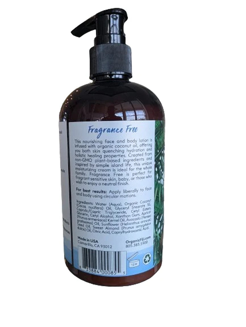 Nourishing Fragrance-Free Face & Body Coconut Lotion - 12Oz for Ultimate Hydration