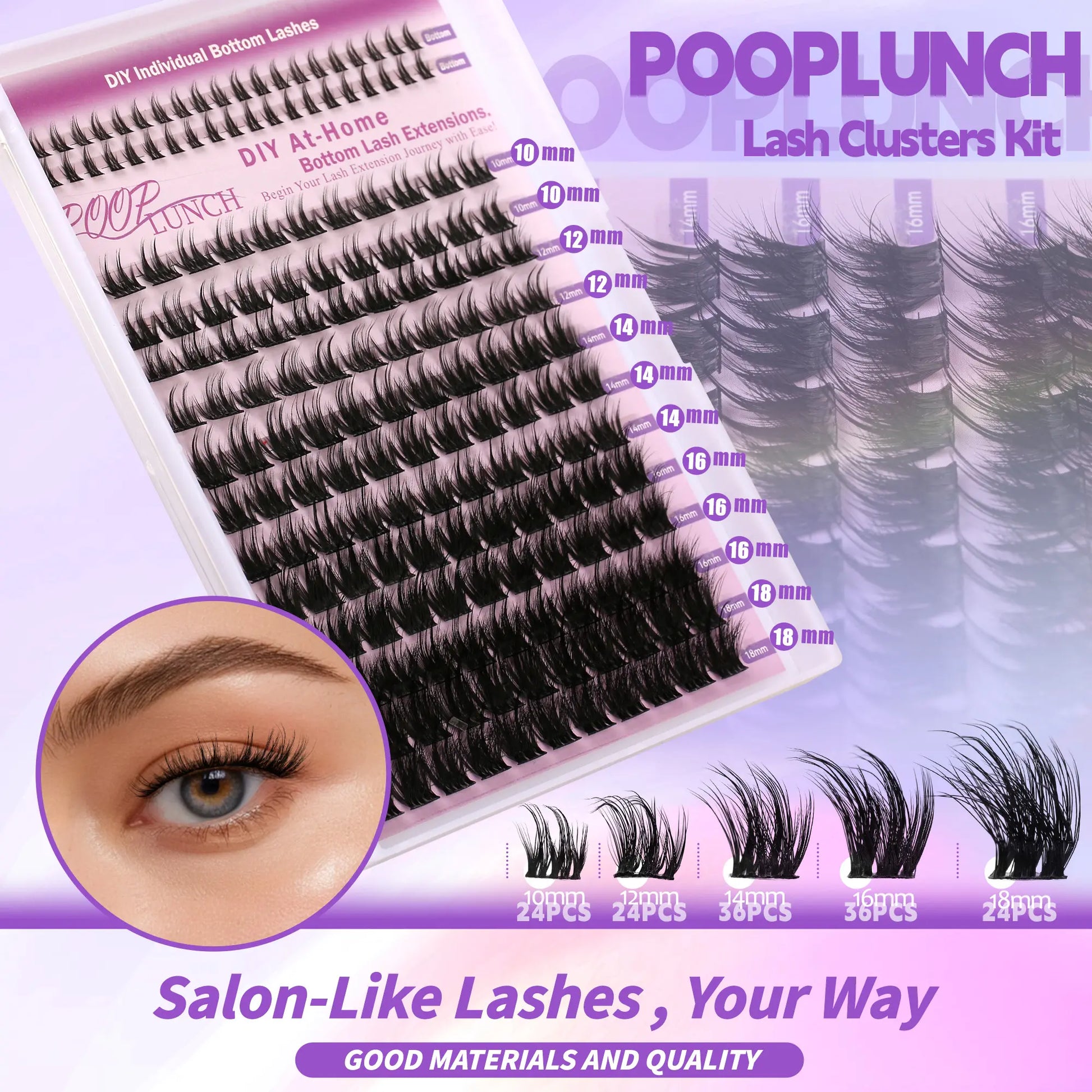 Elevate Your Look with Our DIY Bottom Lash Cluster Kit for a Soft Glam Finish - Perfect for Everyday Wear and Halloween Makeup!