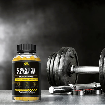Boost Your Performance with Effective Nutra's Creatine Gummies - Natural Lemon Flavor for Energy & Strength (90 Count)