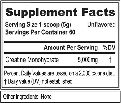 Unleash Your Potential with Evlution Nutrition Creatine 5000 - 5000mg Pure Creatine Monohydrate for Enhanced Recovery, Lean Muscle Growth & Performance - 60 Servings of Unflavored Power!
