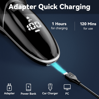 Revolutionary Electric Razor for Men - Fast USB-C Charging, Waterproof Design, Pop-Up Beard Trimmer, and 3D Floating Head for Ultimate Grooming Experience