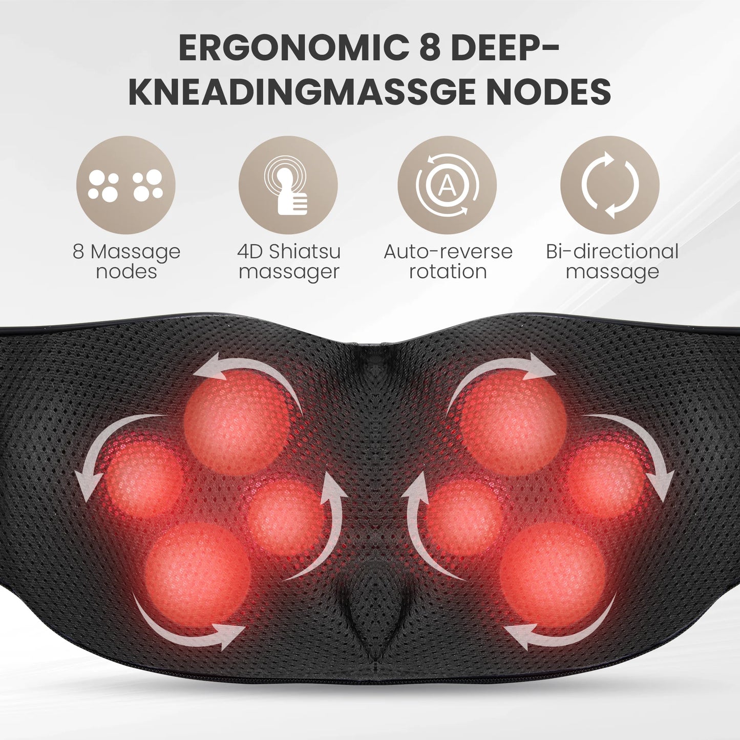Revitalize Your Relaxation: Cordless Neck & Back Massager with Heat - 4D Shiatsu Relief for Ultimate Comfort, Perfect Gift for Parents!