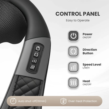 Revitalize Your Relaxation: Cordless Neck & Back Massager with Heat - 4D Shiatsu Relief for Ultimate Comfort, Perfect Gift for Parents!